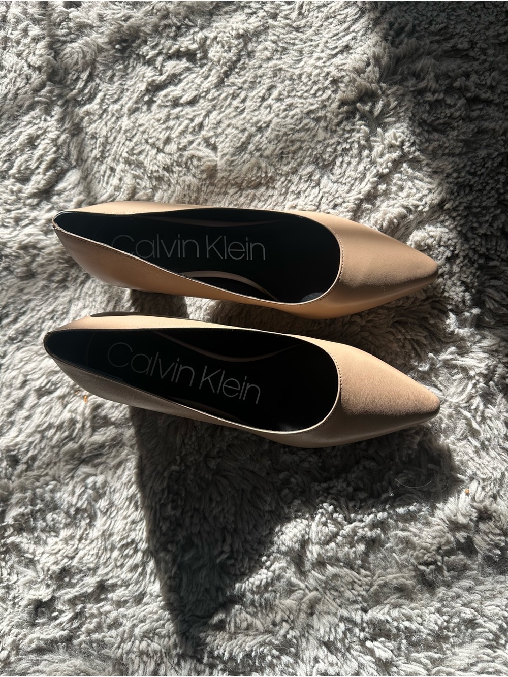 Calvin Klein Beige Pointed Toe Pumps